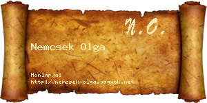 Nemcsek Olga névjegykártya